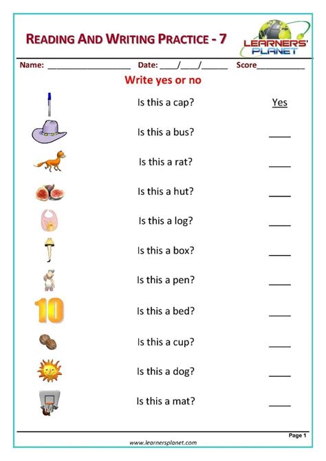 Learning To Read And Write Worksheets (book).
